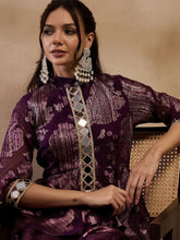 Peplum Low Crotch Jumpsuit In Purple Color